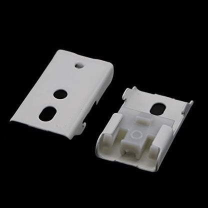 MEETOOT 12pcs Curtain Track Mounting Bracket White Ceiling Mount Brackets 10mm for Straight or Curved Curtain Track