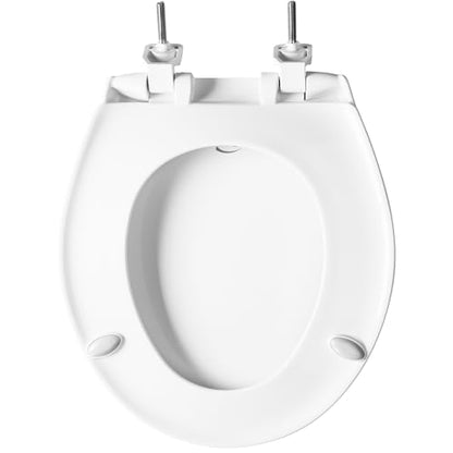 BEMIS 790TDGSL Commercial Heavy Duty Closed Front Toilet Seat with Cover, Industrial No Slam Seat with Secure Installation, Made in USA, Round, White - size: Round
