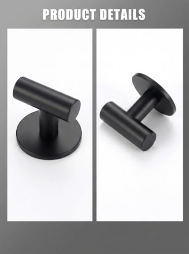 Bathroom Hardware Set, Matte Black 3-Piece | Toilet Paper Holder, Double Robe Hook, Wall Mounted, Stainless Steel - color: Yaguanghei