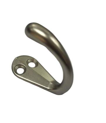 QCAA Premium Quality Single Prong Robe Hook Hanger, Zinc Die Cast, Matte Nickel, Made in Taiwan, 12 Pack - color: Matte Nickel, size: 12 Pack