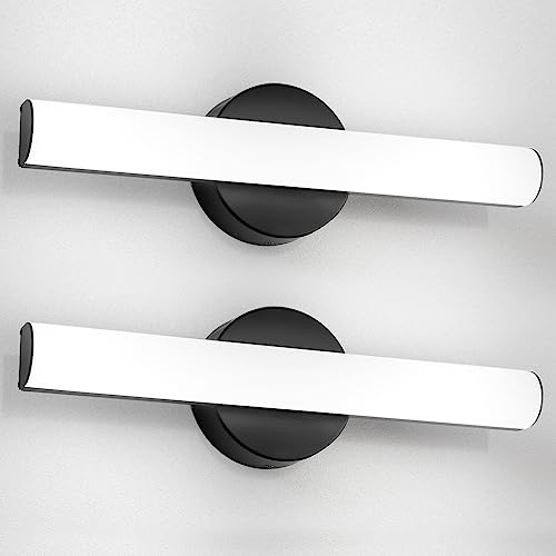 Modern Dimmable LED Vanity Light Bar Lighting, Bathroom Light Fixtures | 15.9 Inch LED Bathroom Light Over Mirror, 15W 1300LM Daylight White 5000K Wall Sconces Lighting, Black Bath Lamp, 2-Pack - size: 2 Count (Pack of 1)