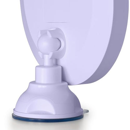 Zadro Wall-Mounted Suction Cup Mirror With 10X Magnification And LED Lighting - color: Lavender