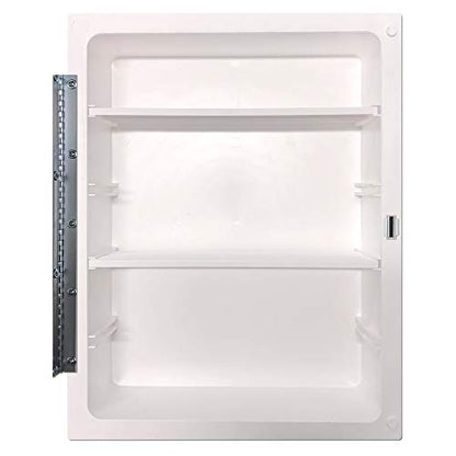 White Recessed Medicine Cabinet with Frameless Pencil Edge Mirrior Door Panel (16" x 22") with Adjustable Shelves, Wall Mounted Bathroom Storage Cabinet - color: Pencil Edge