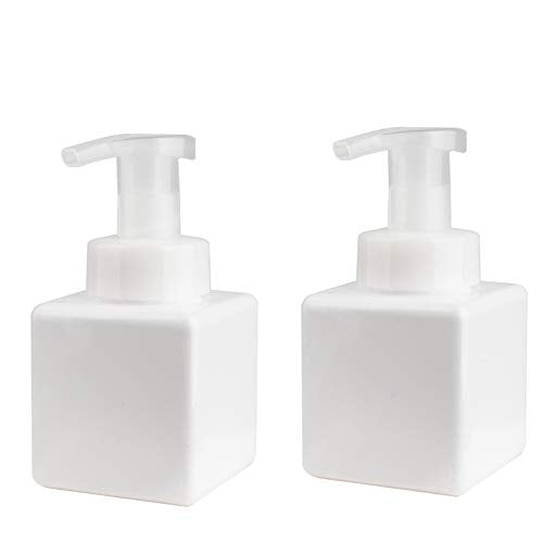 Foaming Soap Dispenser, 9oz Plastic Refillable Pump Bottle, 2 Pack, White | Hand Dispenser for Liquid Soap, Shampoo & Body Wash – Saves Soap with Rich Foam, Reusable, Easy to Refill, BPA-Free - color: White, size: 9 oz (2 Pack)
