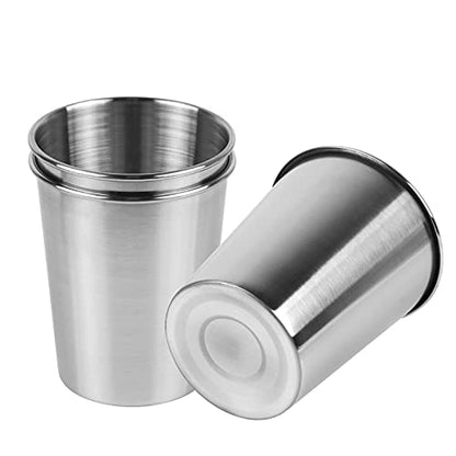 230ml Stainless Steel Cups Shatterproof Drinking Glasses, 3 Pack | 8 Ounce Drinking Cups Pint Metal