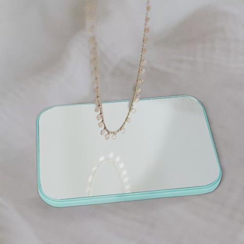 8-Inch Table Desk Vanity Makeup Mirror, Simple Portable Travel Mirror with Stand, Standing and Wall Hanging Dual-use, Blue - color: Blue