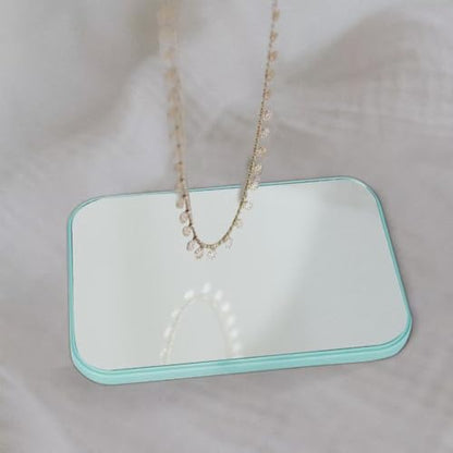 8-Inch Table Desk Vanity Makeup Mirror, Simple Portable Travel Mirror with Stand, Standing and Wall Hanging Dual-use, Blue - color: Blue