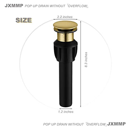 Brushed Gold Vessel Sink Faucet with Pop Up Drain and Supply Lines, Stainless Steel Gold Vanity Faucet Single Hole, JXMMP Single Handle Bathroom Faucet Gold, JXM1001BG - color: Brushed Gold, size: Tall Faucet