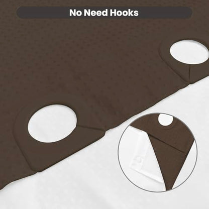 Inhousolu No Hook Shower Curtain with Removable Snap-in Liner, Waffle Weave 230 GSM Polyester, Weighted Hem, Water Repellent Washable, 72 x 72 Inch, Brown - color: Brown, size: 72"W x 72"L (Pack of 1)