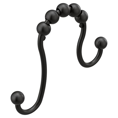 Moen Matte Black Shower Curtain Rings, Pack of 12, SR2201BL