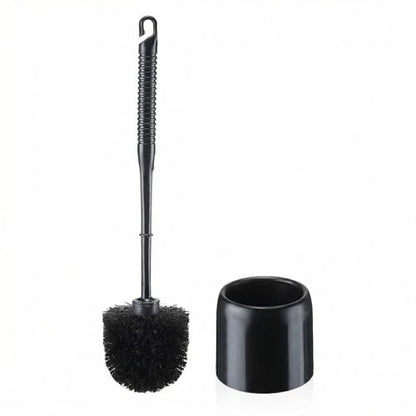 Roshtia 1 Set Toilet Brush and Holder Set for Bathroom Toilet Bowl Brush Scrubber with Caddy for Deep Cleaning, 14.57 Height (Black) - color: Black