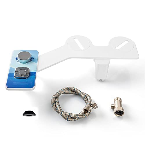 Non-Electric Mechanical Bidet for Toilet with Self Cleaning Dual Nozzle(Frontal & Rear Wash) Adjustable Water Pressure, Fresh Water Bidet Toilet Seat Attachment