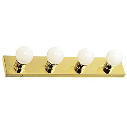 Design House 500868 4-Light Vanity Strip Light Contemporary Dimmable for Bathroom, Bedroom, Makeup Vanity, Polished Brass - color: Polished Brass