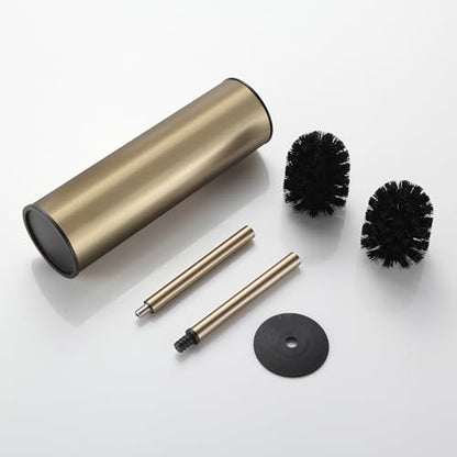 BGL Brushed Gold Toilet Brush and Holder,Stainless Steel Toilet Brushes for Bathroom with Holder - color: Brushed Gold