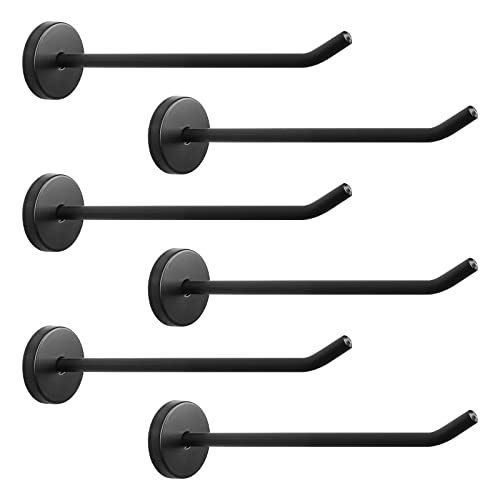 NearMoon Coat Hooks, Wall Mount Hooks for Hanging Hat Hurse Robe, 304 Stainless Steel Heavy Duty Towel Hangers for Bathroom Livingroom Hotel Kitchen Garage, 6 Pack (6 Inch, Matte Black) - color: Matte Black, size: 6 Inch (Wall)