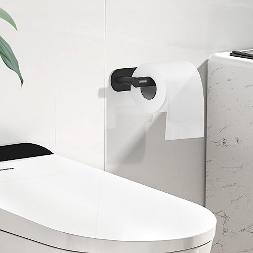 DGWHYC Self Adhesive Toilet Paper Holder, Matte Black Toilet Paper Holder Rustproof 304 Stainless Steel for Bathroom, Kitchen and Washroom, 3M Wall Mount DG-TPA21 - color: Black