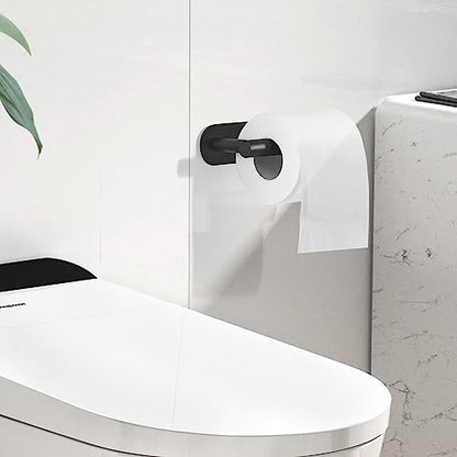 DGWHYC Self Adhesive Toilet Paper Holder, Matte Black Toilet Paper Holder Rustproof 304 Stainless Steel for Bathroom, Kitchen and Washroom, 3M Wall Mount DG-TPA21 - color: Black