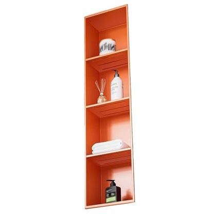 Stainless Steel Shower Niche Wall Insert Recessed Double Shelf Shower Storage for Bathroom Living Room, 70x28x12.5cm, Orange - color: 4 Layer