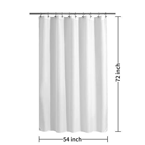 ALYVIA SPRING 54x72 Stall Waterproof Fabric Shower Curtain or Liner White | 2 Magnets, Soft Cloth & Hotel Quality, Machine Washable, Light-Weight, Stall Size - color: White, size: 54"W x 72"L (Pack of 1)