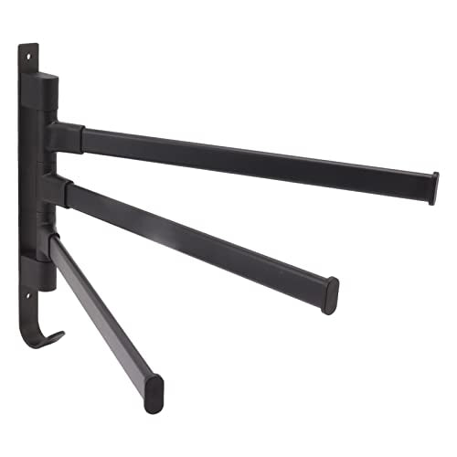 Heavy Aluminum Swivel Towel Bar, Matte Finish Wall Mounted Rack with Hooks Organize Towels and Clothes Save Space with Multi Arms Rustproof Suitable for Bathroom Bedroom Kitchen - color: 3 Arms