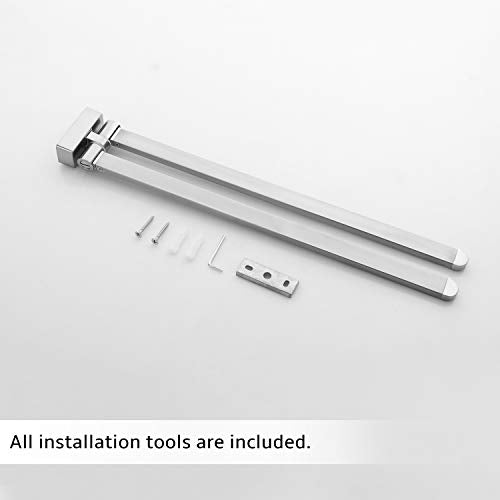 BGL Swivel Towel Bar Brushed Nickel,Two Arms Wall Mount Towel Hanger Holder for Bathroom Organizer - color: Brushed Nickel