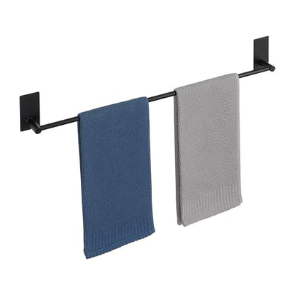 Alise Adhesive Towel Bar, 24 Inch Towel Racks for Bathroom,Matte Black | SUS 304 Stainless Steel,Bathroom Towel Holder No Drill, Strong Self Adhesive Towel Bar - color: Black, size: PJ-24 Inch