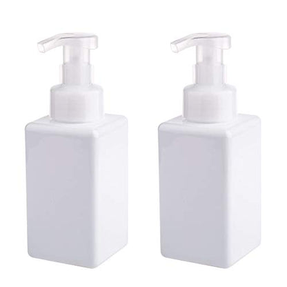 Foaming Soap Dispenser, 22oz Plastic Refillable Pump Bottle, 2 Pack, White | Hand Dispenser for Liquid Soap, Shampoo & Body Wash – Saves Soap with Rich Foam, Reusable, Easy to Refill, BPA-Free - color: White, size: 15 oz (2 Pack)
