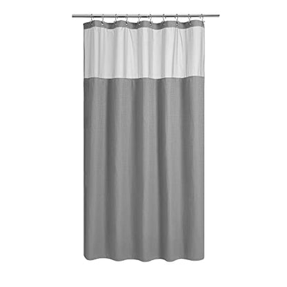 N&Y HOME 60 x 72 Waffle Weave Shower Curtain with Snap-in Liner Set Gray | 12 Metal Hooks Included, Snap on/off Fabric Liner, Hotel Style & Mesh Top Window, Machine Washable, 60x72 Shower Stall Size - color: Grey, size: 60"W x 72"L (Pack of 1)