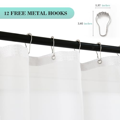 YI & ZE Teal Blue Waffle Weave Shower Curtain with Snap-in Liner, 72W x 72L | Slub Textured Heavy Fabric, Waterproof & Washable, Equipped with 12 Metal Hooks - color: Waffle Teal, size: 72"W x 72"L (Pack of 1)