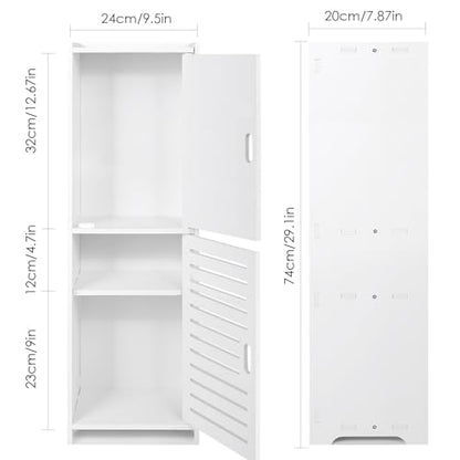 YARUKIMA Bathroom Floor Storage Cabinet,White