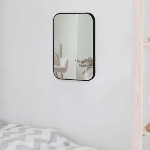 8-Inch Table Desk Vanity Makeup Mirror, Simple Portable Travel Mirror with Stand, Standing and Wall Hanging Dual-use, Black - color: Black