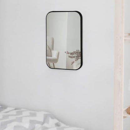 8-Inch Table Desk Vanity Makeup Mirror, Simple Portable Travel Mirror with Stand, Standing and Wall Hanging Dual-use, Black - color: Black