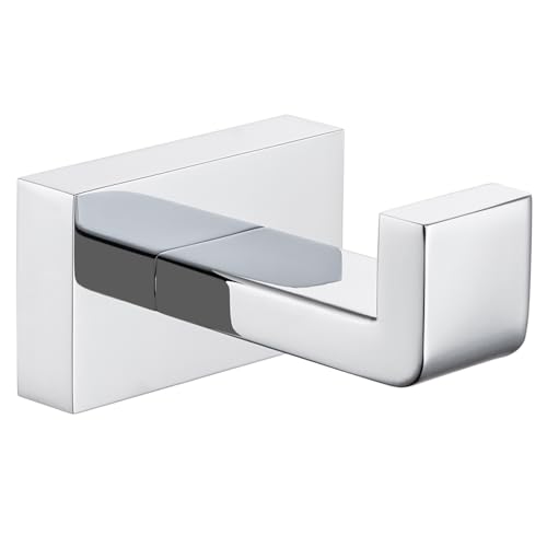 Suyar Bathroom Towel Hook Chrome, Coat Robe Holder, Wall Hook | SUS304 Stainless Steel, Screw Mount - color: Chrome