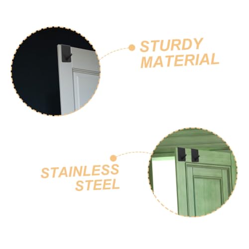 Mipcase 2pcs Stylish Bathroom Towel Hook Door Hanger Hook Stainless Steel Suction Shower Razor Magnetic Holder - color: Black