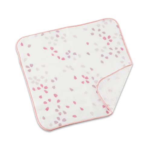 Japanese Cotton Towel Senshu (Osaka) Towel / Washcloth Face Towel Japanese Handkerchief / Made in Japan 100%Cotton Quick Drying Absorbent Ultra Soft thin traditional Japanese pattern (Sakura blizzard) - color: Sakura Blizzard, size: Washcloth