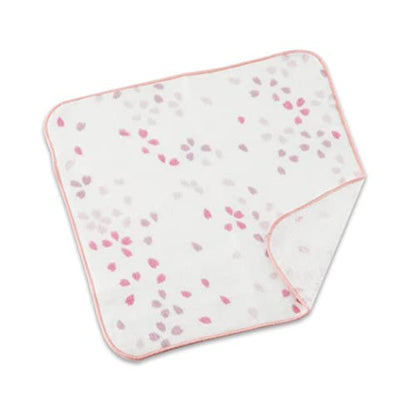 Japanese Cotton Towel Senshu (Osaka) Towel / Washcloth Face Towel Japanese Handkerchief / Made in Japan 100%Cotton Quick Drying Absorbent Ultra Soft thin traditional Japanese pattern (Sakura blizzard) - color: Sakura Blizzard, size: Washcloth