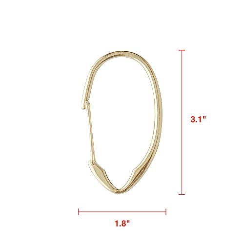 Shower Hooks - Shower Curtain Rings for Bathroom - Rust Proof Shower Curtain Hooks for Shower Curtain or Liner - Set of 12, Gold - color: Gold
