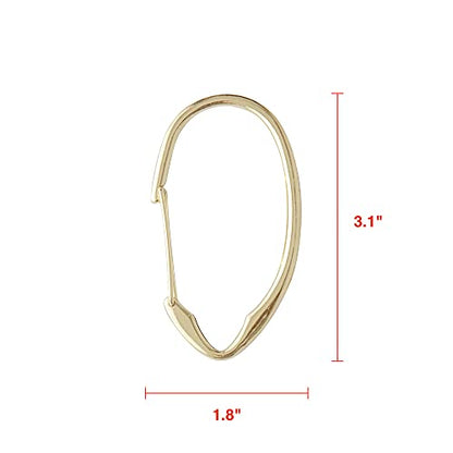 Shower Hooks - Shower Curtain Rings for Bathroom - Rust Proof Shower Curtain Hooks for Shower Curtain or Liner - Set of 12, Gold - color: Gold