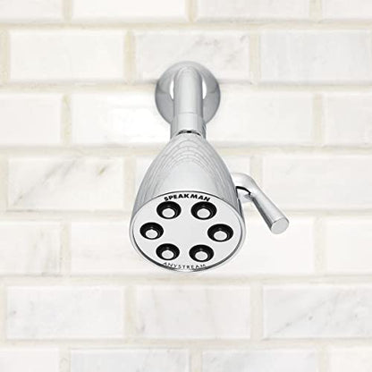 Speakman S-2252 Signature Icon Anystream Adjustable High Pressure Shower Head-2.5 GPM Solid Brass Replacement Bathroom Showerhead, Polished Chrome Finish - color: Polished Chrome, size: 2.5 GPM, style: Transitional