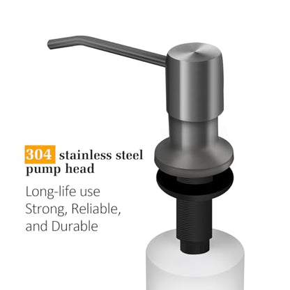 Soap Dispenser for Kitchen Sink, Built in Sink Soap Dispenser Lotion Dispenser with 17 OZ Bottle, Refill from The Top Bar Sink Soap Dispenser, Gray - color: Gray