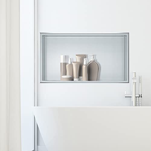 SUNTAGE Recessed Shower Niche Insert Stainless Steel (24" X 12" Brushed) - size: 24" X 12" Brushed