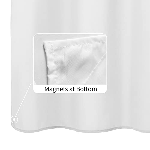 ALYVIA SPRING 72x74 Long Waterproof Fabric Shower Curtain or Liner White | 2 Magnets, Soft Cloth & Hotel Quality, Machine Washable, Light-Weight, Long Size - color: White, size: 72"W x 74"L (Pack of 1)