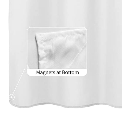 ALYVIA SPRING 42x72 Stall Waterproof Fabric Shower Curtain or Liner White | 2 Magnets, Soft Cloth & Hotel Quality, Machine Washable, Light-Weight, Stall Size - color: White, size: 42"W x 72"L (Pack of 1)