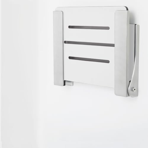 Seachrome Lift-Assist High Back Silhouette Folding Wall Mount Shower Bench, White Seat with Silver Frame - color: White Seat With Silver Frame