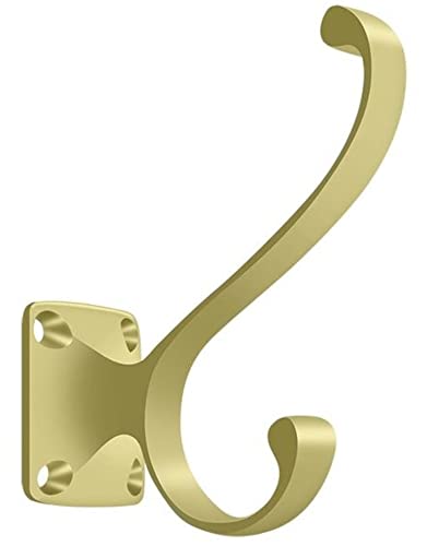 Heavy Duty, Coat and HAT Hook Bright Brass - color: Brass
