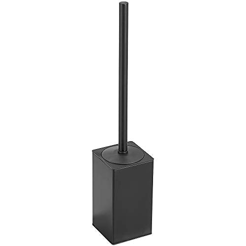 Freestanding Toilet Brush Holder for bathrooms 304 Stainless Steel Toilet Brush Stand Square Storage and Organization Rust Resistant 17-inch high Matte Black Finished - color: 17-inch High Square Matte Black