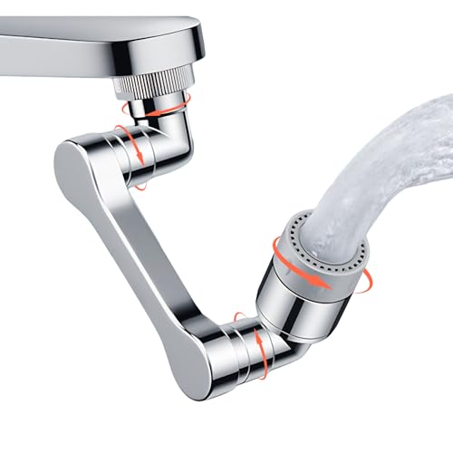 1440° Swivel Sink Faucet Extender - Rotating Kitchen Sprayer, 2 Flow Modes, 1080°+360° Rotatable Sink Aerator Extension, Swivel Multifunctional Robotic Arm for Kitchen/Bathroom