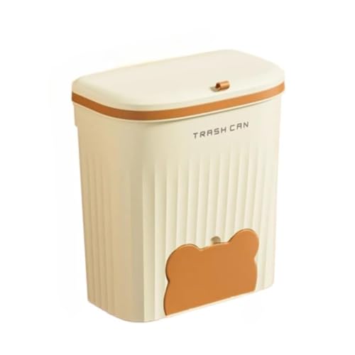 8.5/12L Kitchen Wastebasket Under Sink Wall Mounted Trash Can with Lid Bathroom Trash Bin Garbage Can for Cabinet Compost Bin(Yellow,Large) - color: Yellow, size: Large
