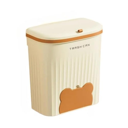 8.5/12L Kitchen Wastebasket Under Sink Wall Mounted Trash Can with Lid Bathroom Trash Bin Garbage Can for Cabinet Compost Bin(Yellow,Large) - color: Yellow, size: Large