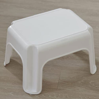 Rubbermaid Step Stool 9.5-Inch High White Plastic Small Single Step Stool for Kids/Adults in Home/Kitchen/Laundry/Garage/Bathroom - color: White, size: 1 ct (Pack of 1)